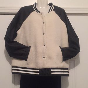 Black and White Plus Size Bomber Jacket-BNWT